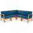 Coussin bleu / cadre brun