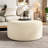 Modern Elegant Cream Velvet Side Table , 30.67"X30.67"X15.59", Foam Versatile For Decor, 30X30x16, Filled, Adds Style-620052707