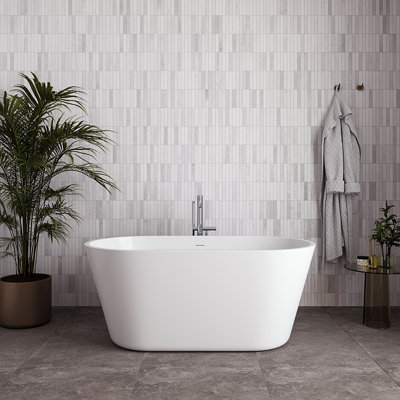 54" Streamline Soaking Freestanding Tub With Internal Drain