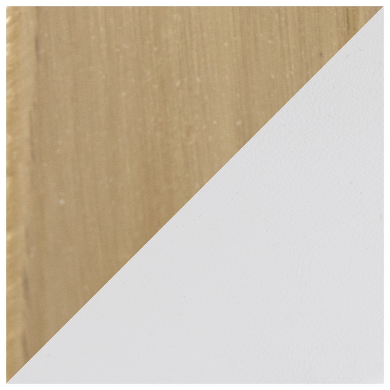 Tabouret de bar à hauteur fixe en métal doré et similicuir blanc - ensemble de 2