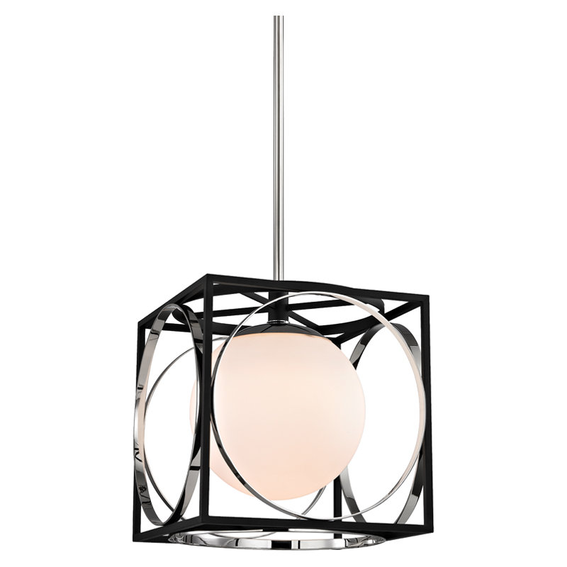 Wadsworth 1 - Light Pendant, 14.25" H X 13.5" W X 13.5" D, Polished Nickel