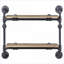 Tablette murale industrielle à 2 niveaux | Chêne & amp; Bois noir sableux + métal | H 24,5 po x l 28,5 po x P 9,5 po | Ouvert