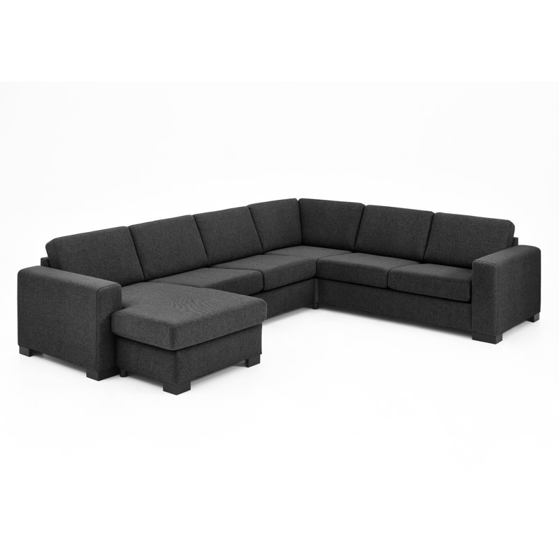 Demetria 5 Seater Large Sectional, Dark Grey