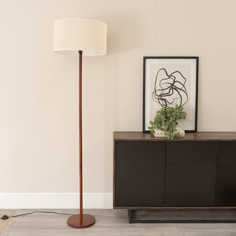 Roseli 180cm Traditional Floor Lamp, Natural, Walnut, Yes