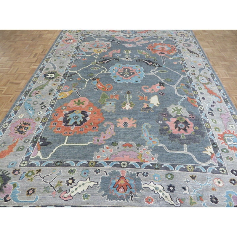 Tapis unique gris de 9 pi 1 po x 12 pi 6 po
