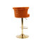 Ensemble de chaises de bar réglables en velours à hauteur réglable sur 360 degrés avec coussin moelleux et conception moderne-2085369090