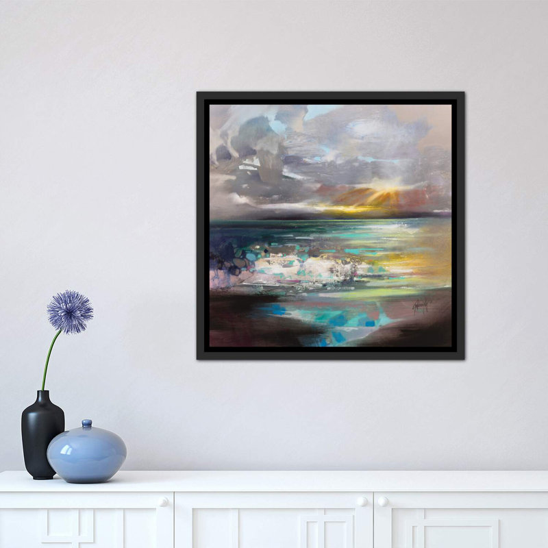 «Breaking» par Scott Naismith - reproduction d'art, Toile encadrée noir délavé, H 18 po x l 18 po x 1,5 po