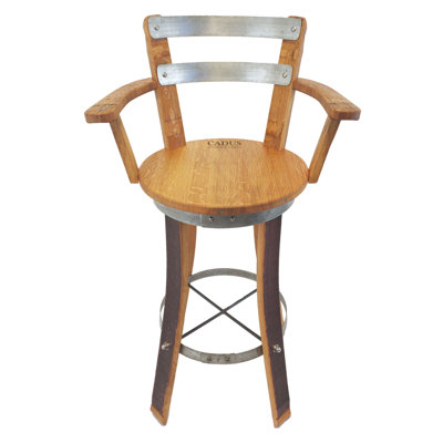 Gess Swivel Solid Wood Counter Stool