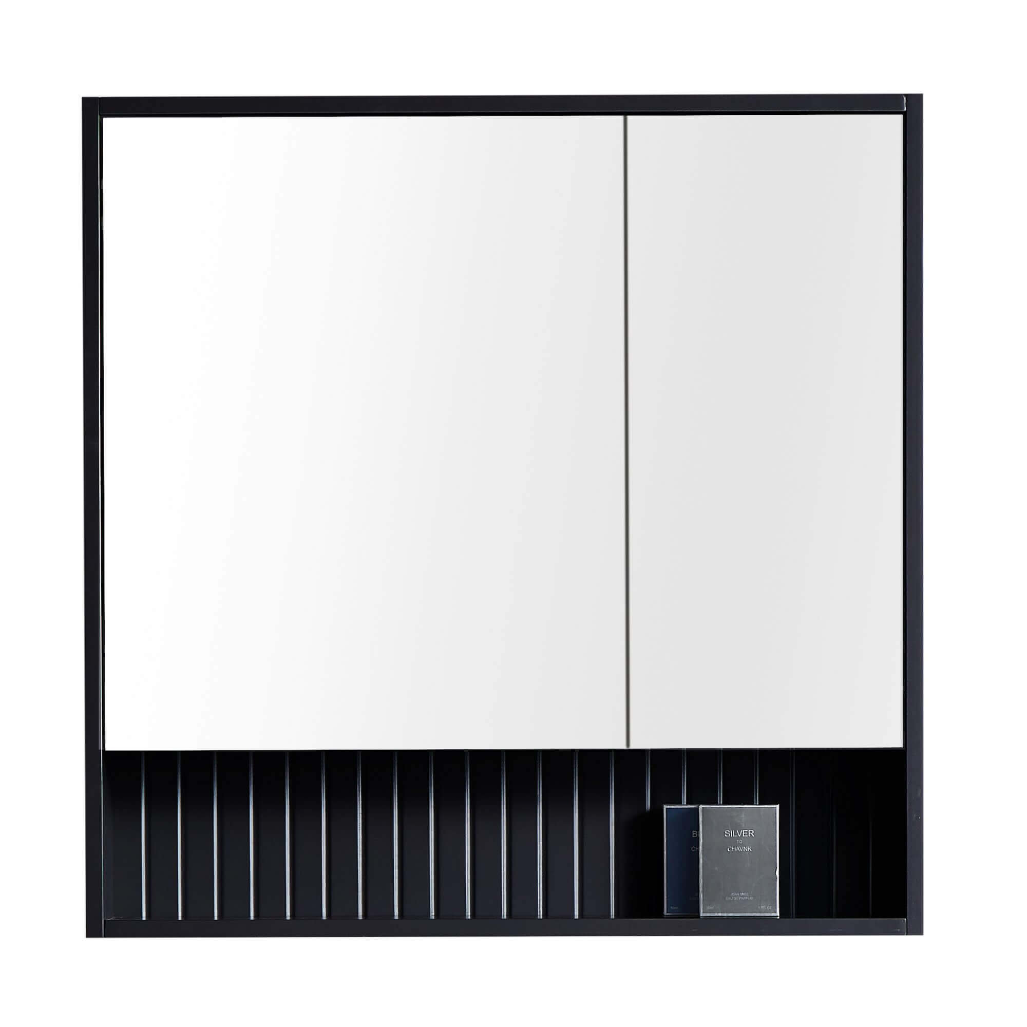 Asahel Surface Double Medicine Cabinet, Black