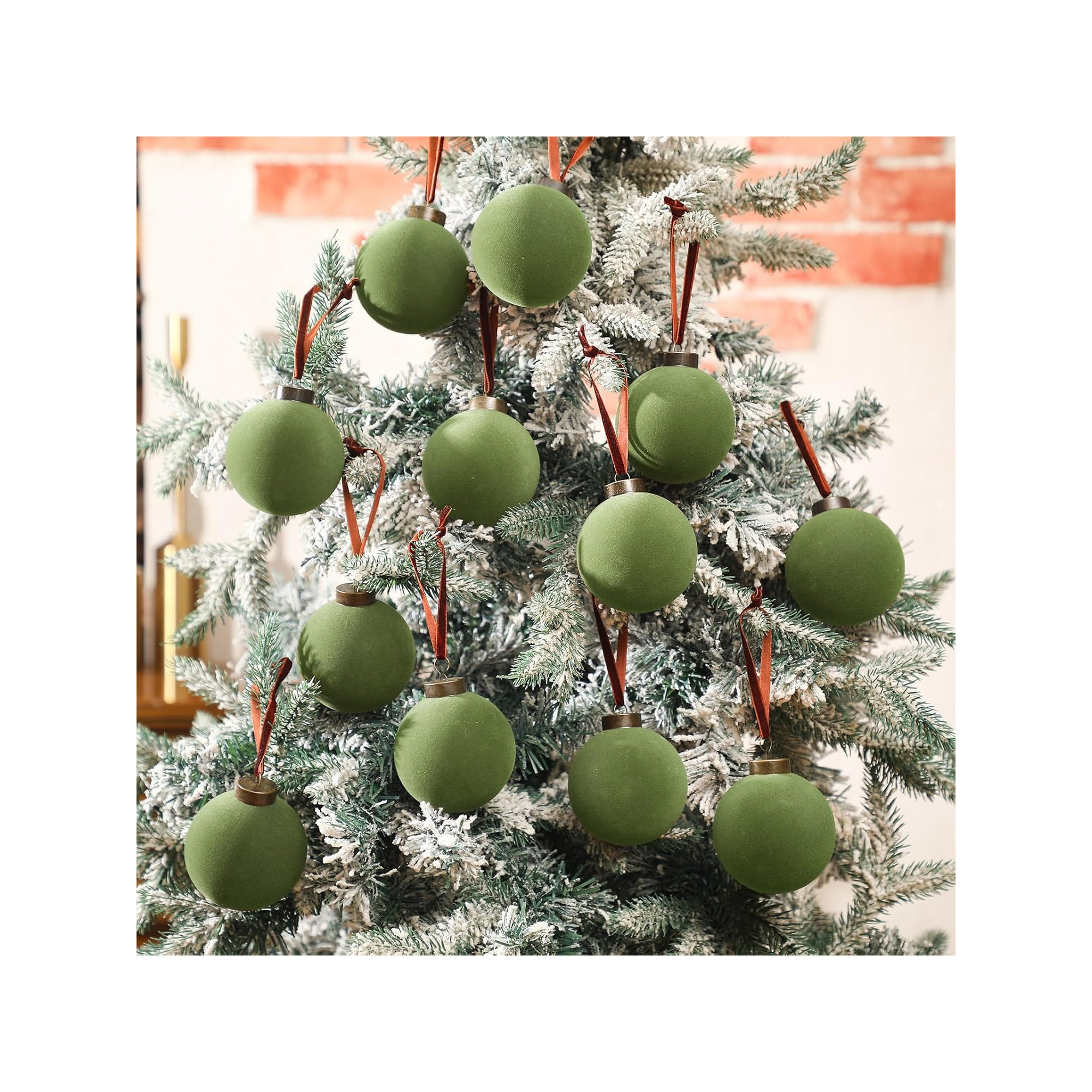 15Pcs Velvet Christmas Ornaments Balls Bulk For Christmas Tree Decoration 3.15In Big Flocked Xmas Hanging Ornaments Set For Home Plastic Large Shatterproof Velvet Ornaments
