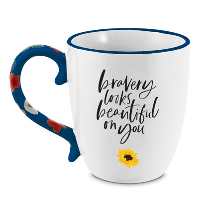 Mug Floral Bravery Looks Beautiful 19Oz