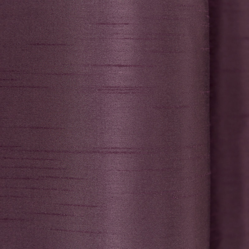 Faux Silk Blackout Thermal Insulating Eyelet Curtains, Aubergine, 229 x 229 cm