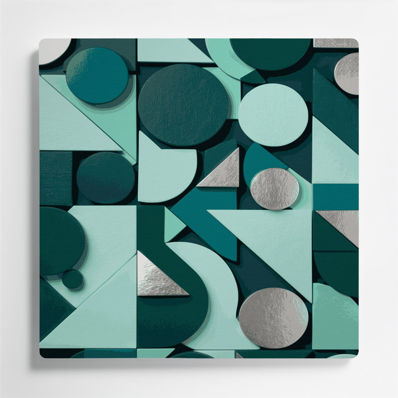 Art abstrait en métal bleu, formes abstraites 80, H 32 po x l 32 po