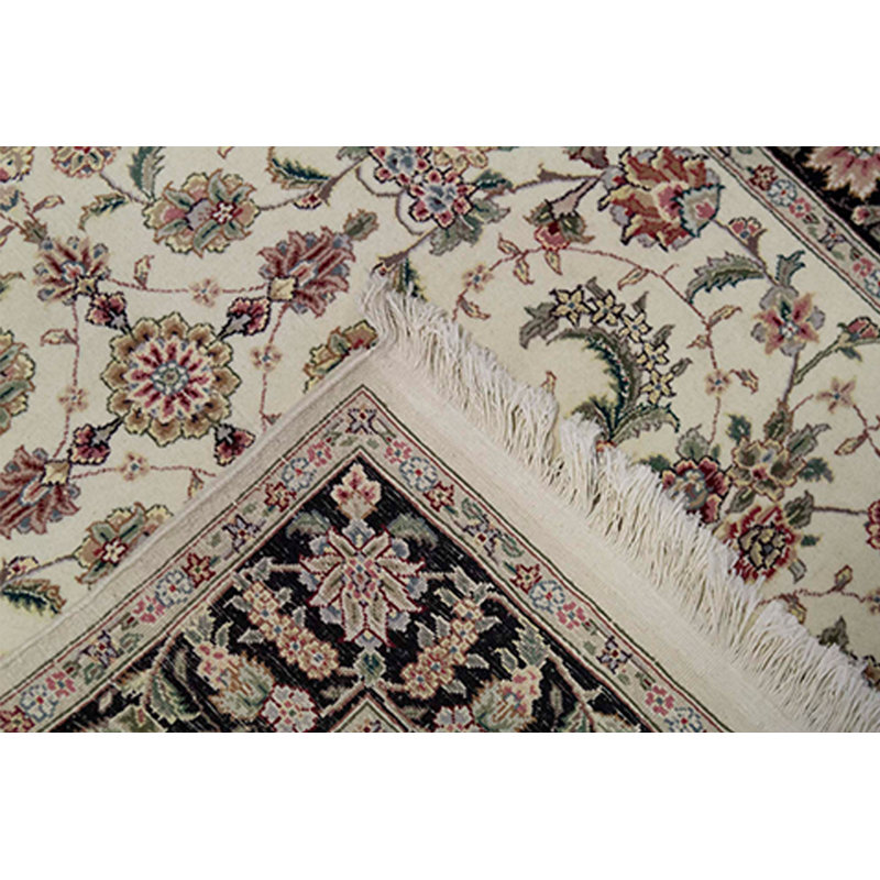 Hand-Knotted High-Quality Ivory Area Rug