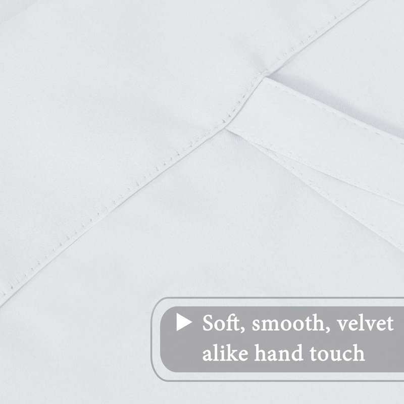 Curtain Thermal Insulated Tie Up Window Shade Light Blocking Curtains for Bathroom, Rod Pocket Single Panel, Pure White