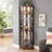 Corner Lighted Curio Cabinet With Adjustable Shelves, Mirrored Back, And Integrated Lighting For Elegant Display.-122751255