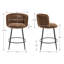 Upholstered Chenille Bar Stool with Iron Frame-1264436776-1264436791