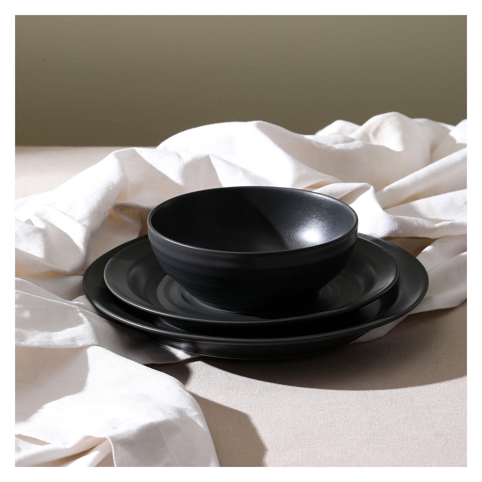 Stone Lain Orbit 12-Piece Dinnerware Set Stoneware, Gray