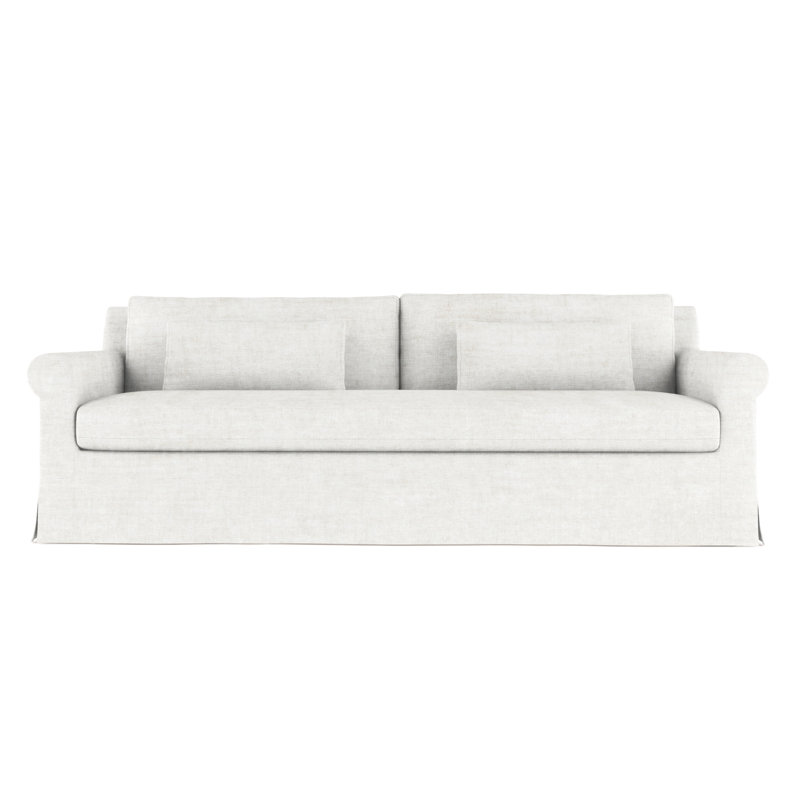 Sofa, Linen Blue Print, 34" H x 72" W x 38" D