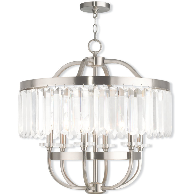 Lustre à 6 lumières Javeyon, Nickel brossé