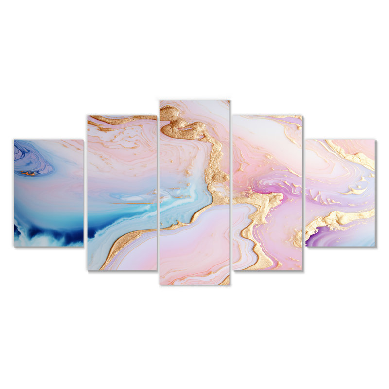 Alaya - Marbre, décoration murale 5 pièces, H 32 po x l 60 po