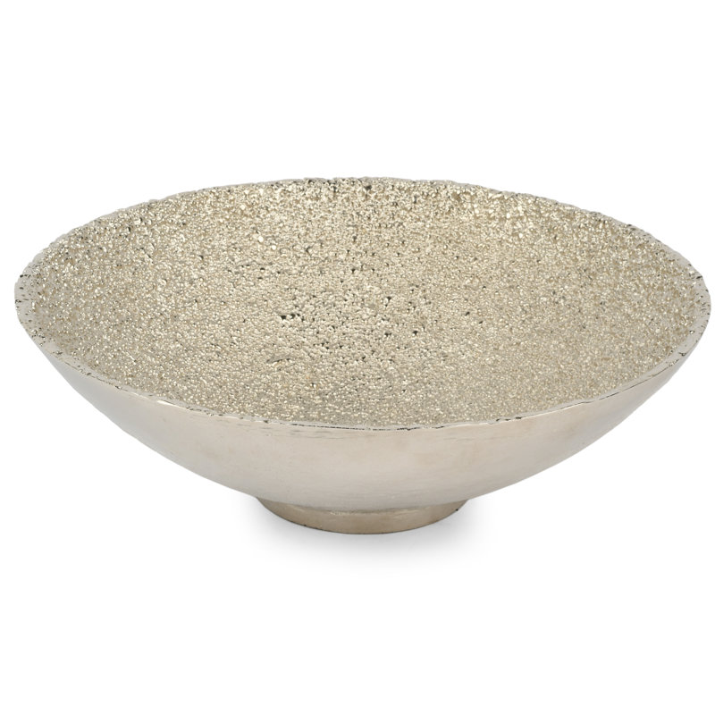 Everly Quinn Aluminum Serving Bowl, Silver