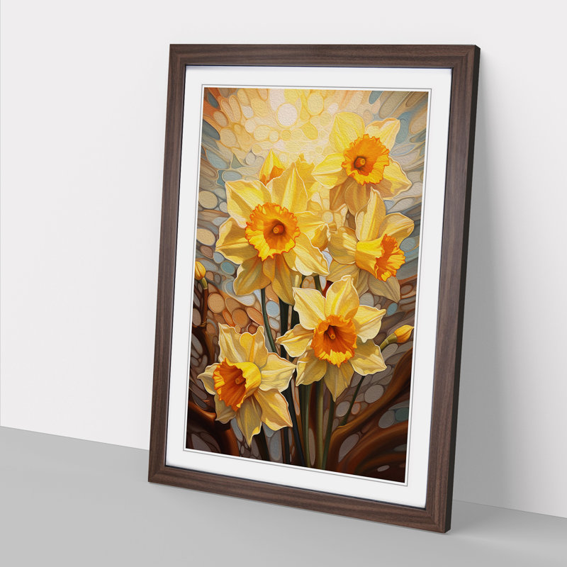 Single Picture Frame Print on Wood, 64cm H x 46cm W, Walnut Framed