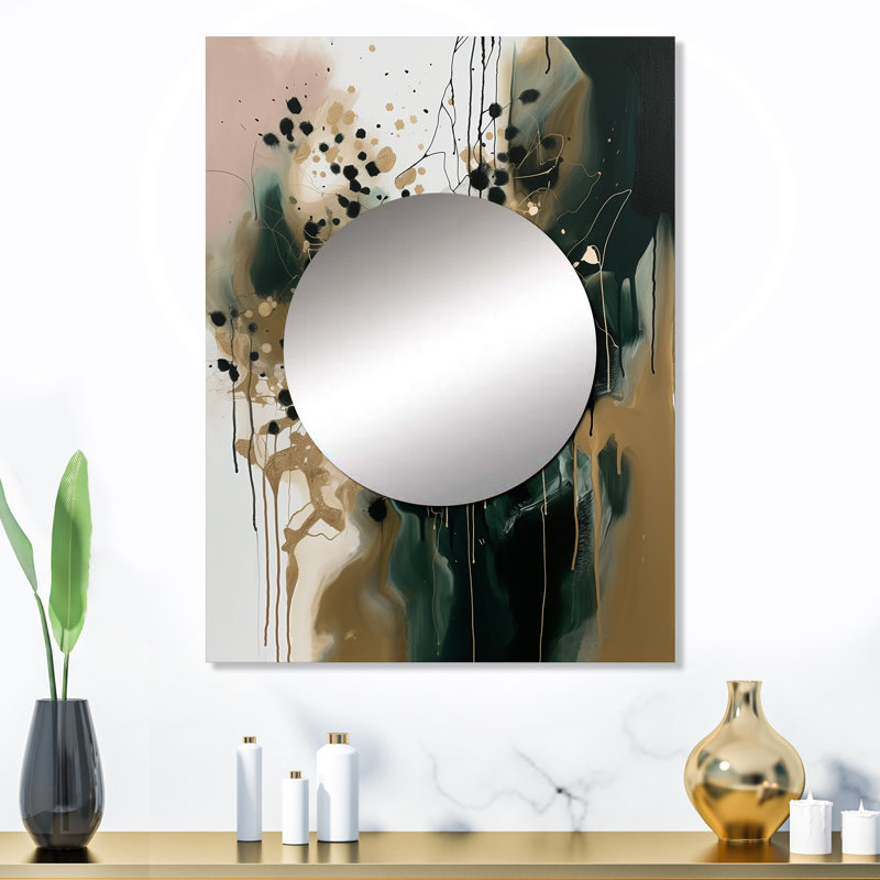 Loquette, noir abstrait - réalités abstraites, miroir mural moderne, art imprimé en métal, 32 po x 24 po