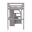 Lit mezzanine simple avec lit autonome, escalier de rangement et bureau-708102377