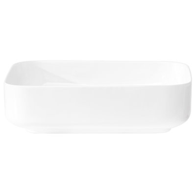20X15 Inch Rectangular Vessel Bathroom Sink Ceramic White - Fashionable Contemporary Style, Stain , Countertop Mount For Various Places In Design, Stain-, Above Counter Installation Home & Office