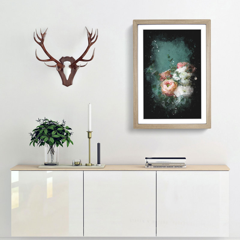 Bouquet of Flowers - Framed Print, 63cm H x 45cm W x 2cm D, Oak Framed