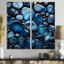 Blue Sapphire Zen Stones - Art traditionnel sur toile rose 2 pièces