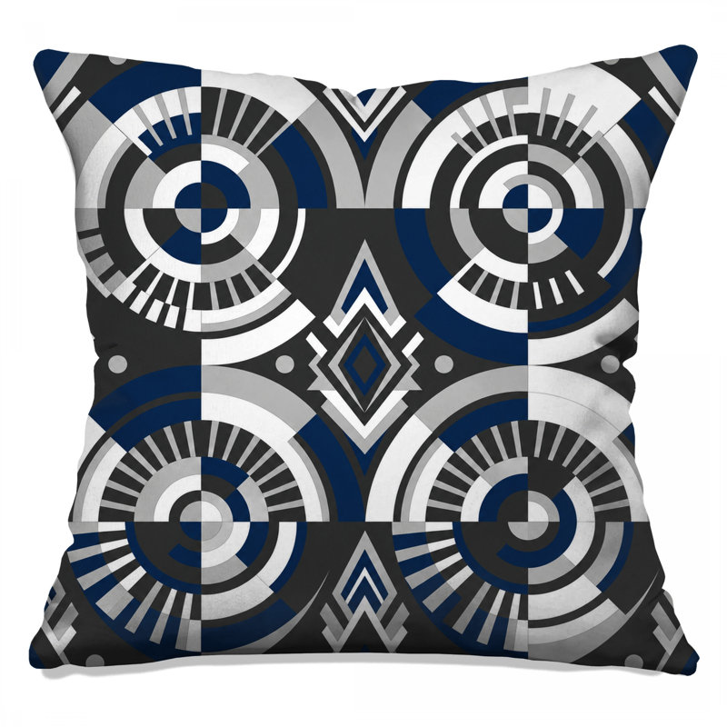 Geometric Circular Pattern Double Sided Throw Pillows, 18 x 18 inches