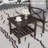 19" Square Brown Metal Outdoor Side Table, 2-Tier All-Weather Patio End Table-1132170150