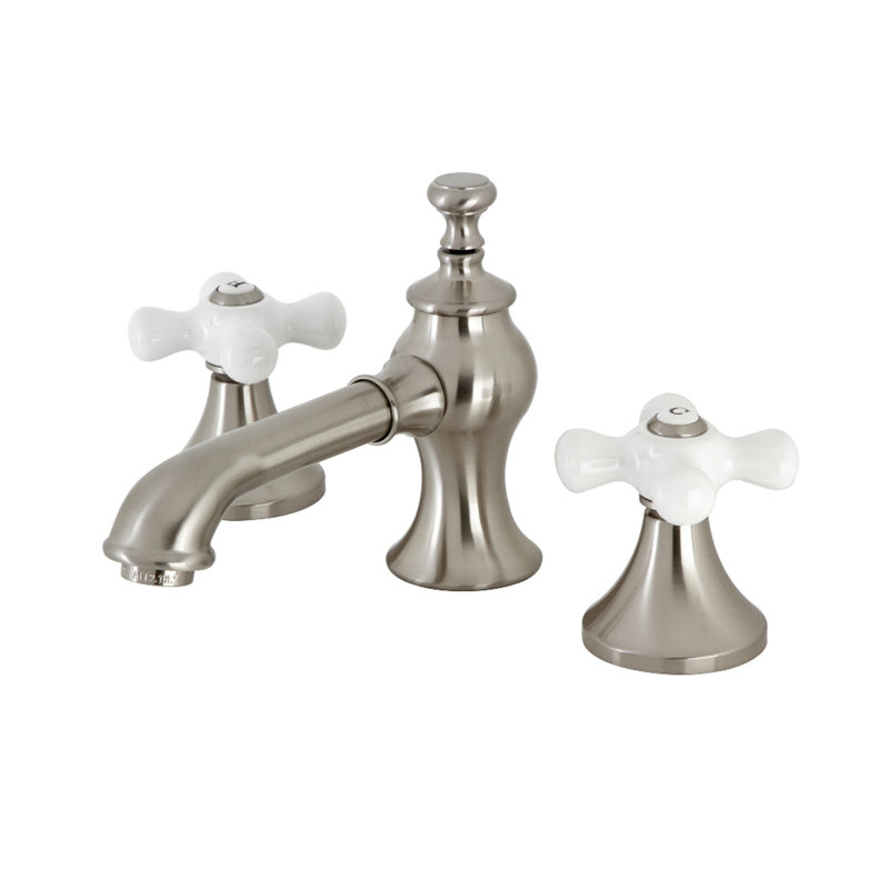 Robinet de salle de bain espacé avec ensemble de drain Vintage, Nickel brossé