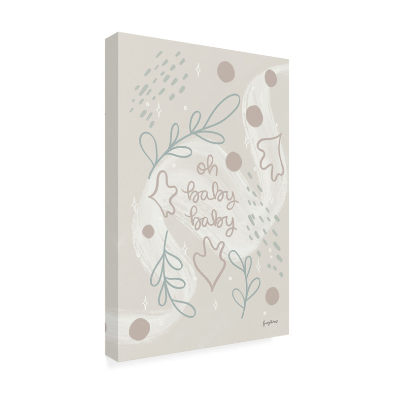 Art mural sur toile, «Becky Thorns New Baby I Neutral», H 19 po x l 12 po