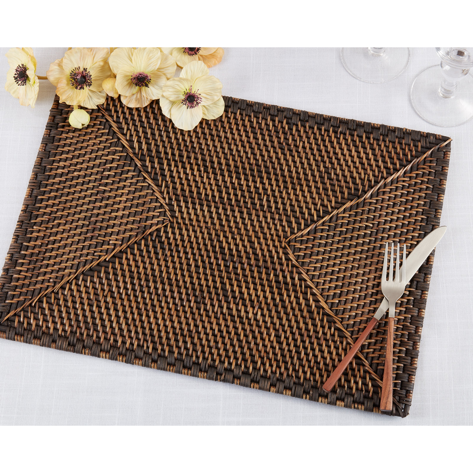 Avignon Collection Avignon Rattan Placemat, Brown