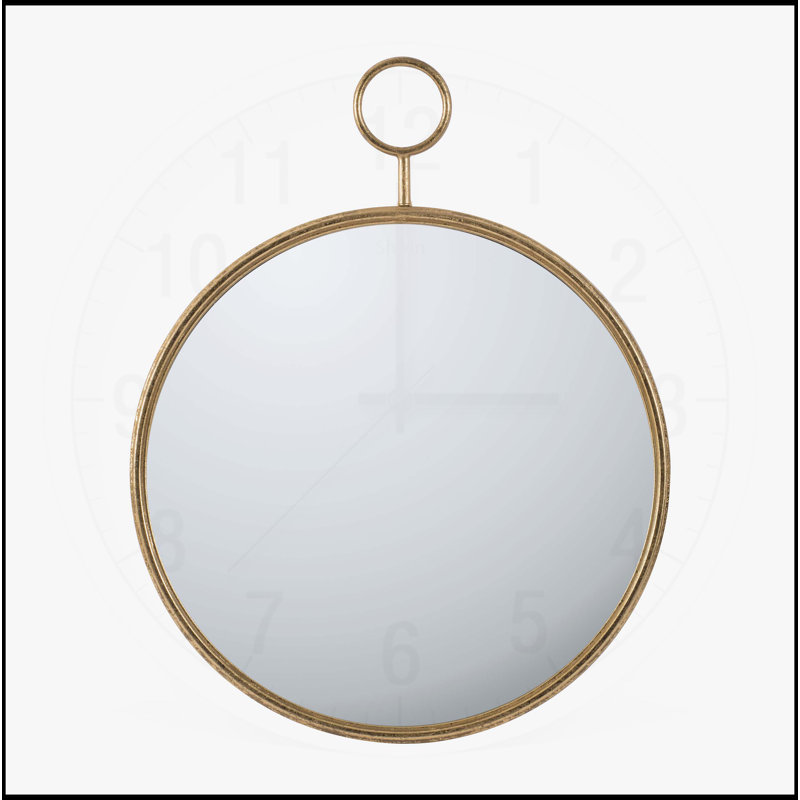 Élégant miroir mural circulaire avec cadre en métal durable, idéal pour rehausser la décoration intérieure et créer une ambiance spacieuse.