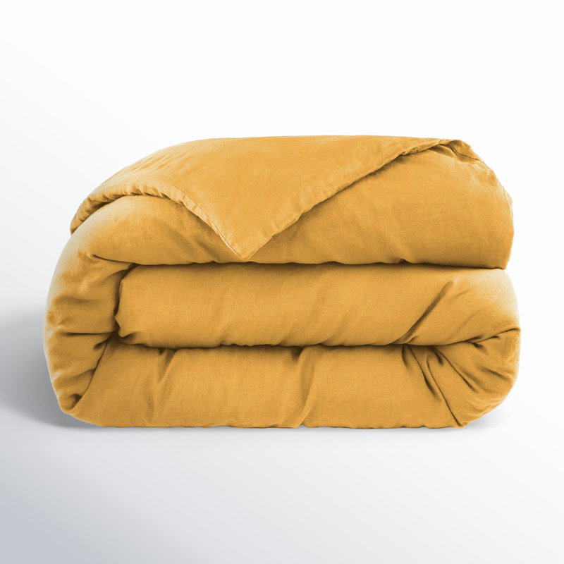 100% French Linen Duvet Cover, Queen Duvet Cover, Honey