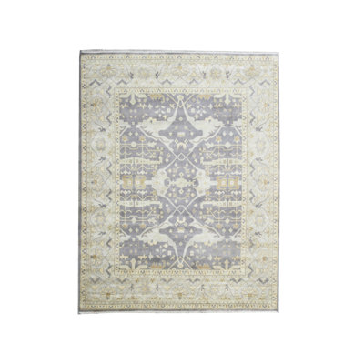 12X15 Gray Oushak Hand-Knotted Rug