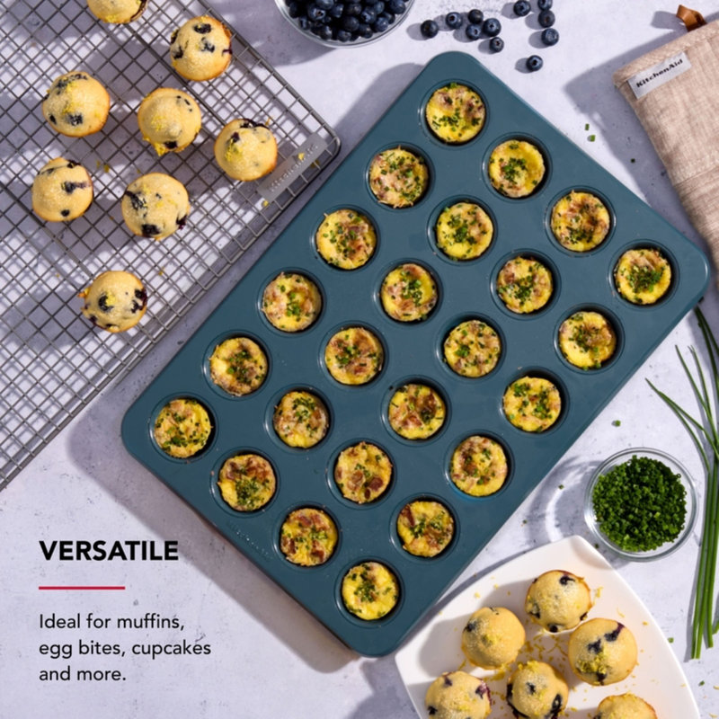 24-Cup Nonstick Aluminized Steel Muffin Pan, Beetroot, Agave