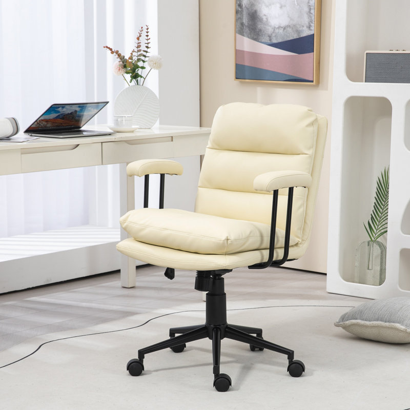 Fauteuil ergonomique en cuir PU confortable pour bureau à domicile et poste de travail