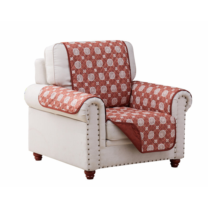 Housse pour fauteuil à coussins carrés/rectangulaires, Mandala rouge