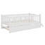 Lit plateforme en bois avec garde-corps et lit gigogne-40629701