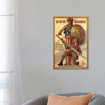 Third Liberty Loan Campaign (Boy Scouts Of America) Advertising Vintage Poster - Wrapped Canvas Print