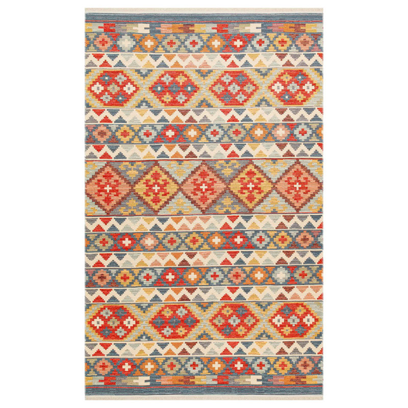 Yaren 100% Cotton Flatweave Area Rug, Aqua Color, 47.2 x 70.9 inches | No Pile, 1.5 lbs/sq ft | Machine Washable at 30°C, Easy to Clean with Vacuum & Spot Remover | Perfect for Living Room, Bedroom, & Office Decor