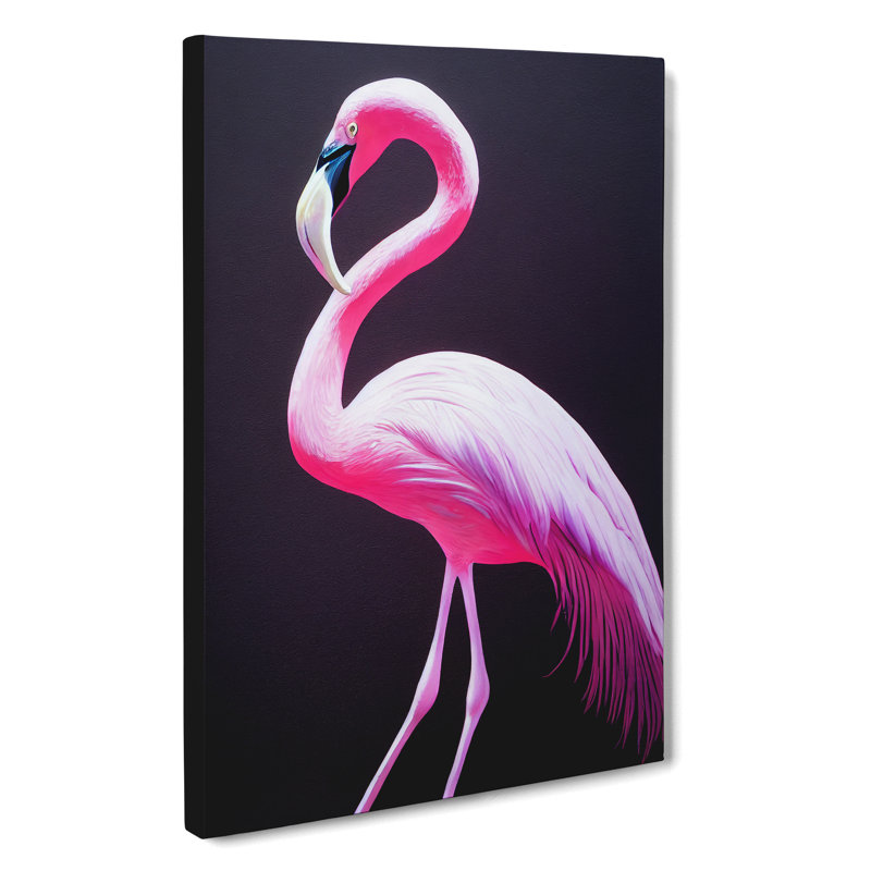 Bewitching Flamingo - Wrapped Canvas, 76cm H x 50cm W x 3cm D