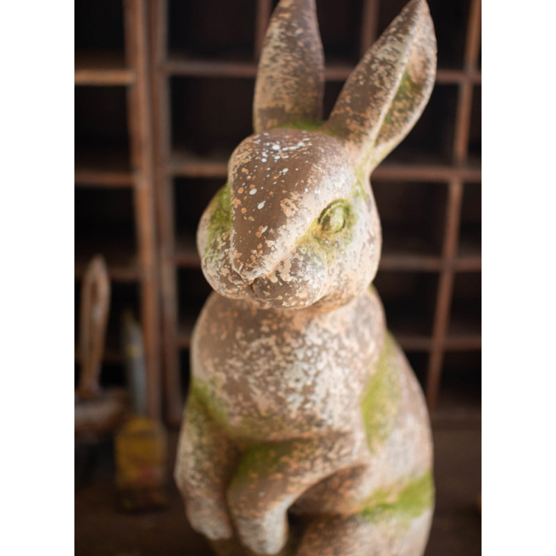 The Holiday Aisle® Modern Faux Concrete Rabbit With Head Forward In Multicolor