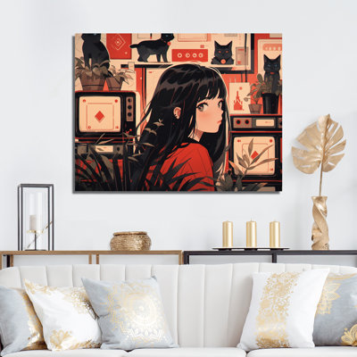 Personnage féminin d'anime III sur toile