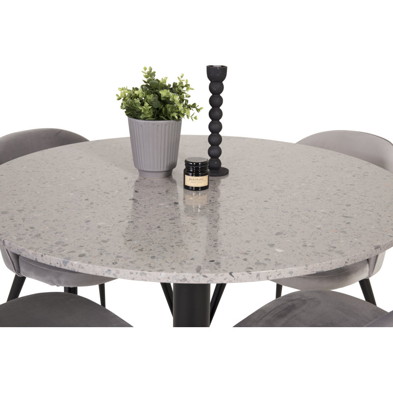 Withernsea 4 - Person Dining Set, Grey, White